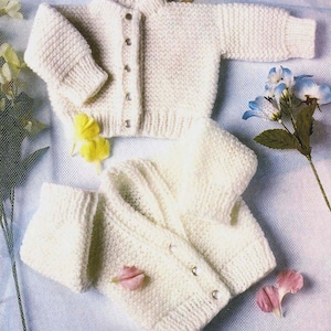 PDF Knitting Pattern 293~Garter Stitch Cardigans for Prem Babies~DK~3-12lbs