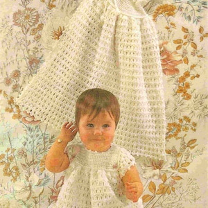 PDF Crochet Pattern 8376~Dress, Carry Cape and Pants~4ply~18&quot;