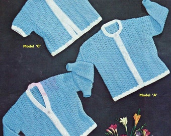 PDF Knitting Pattern~Lacy Cardigans~4ply~2-3 years