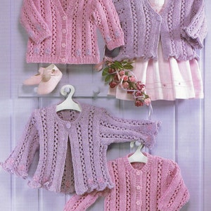 Schema per maglia in PDF 1564~Cardigan in pizzo~DK~16-26"