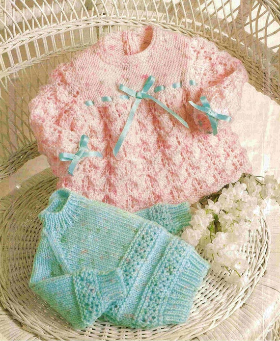 Nearly Free PDF Knitting Pattern 1055~baby Sweater and Angel Top