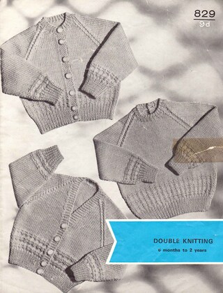 Cartamodello Per Cardigan Neonato Fai Da Te – KP172 – Taglie Da 0 A 6 Mesi Con Scollo Rotondo – Modello A Maglia Doppia