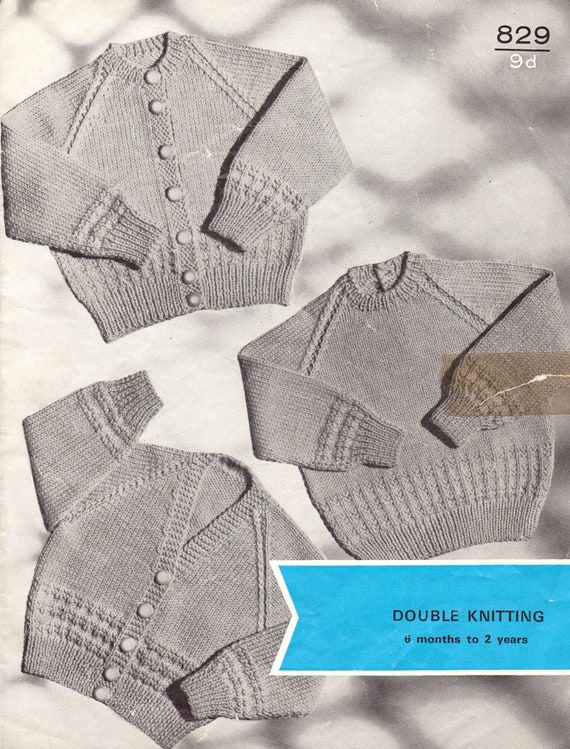 Cartamodello Per Cardigan Neonato Fai Da Te – KP172 – Taglie Da 0 A 6 Mesi Con Scollo Rotondo – Modello A Maglia Doppia