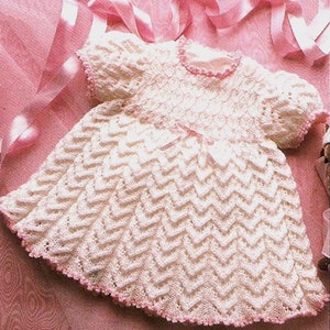 PDF Knitting Pattern SA2~Pretty Baby Dress~DK~16-22&quot;