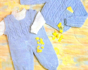 PDF Strickanleitung 3482~Pullover & Latzhose~DK~42-50cm
