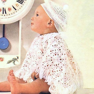 PDF Crochet Pattern 2183~Lacy Poncho and Beret~QK