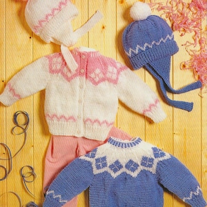 PDF Breipatroon: 7118~Fair Isle Yoke-trui, vest en muts~ 18-22 inch (DK)
