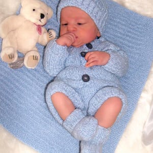 Baby Thomas Knitting Pattern pdf~5-Piece Baby Set~DK~Premature~Instant Download