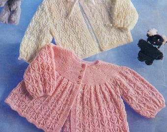 Nearly Free PDF Knitting Pattern 1178~Two Lacy Jackets~4ply & 3ply~18-19"