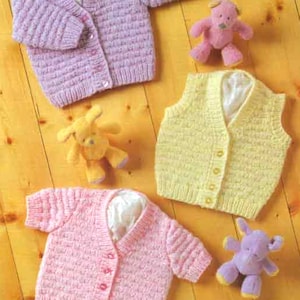 PDF Strickanleitung 4853~Jacke und Weste~Aran~30-50cm