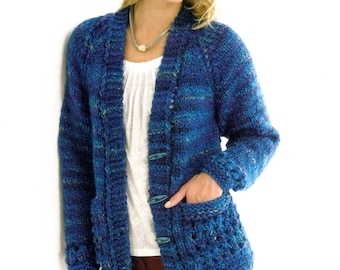 Nearly Free PDF Knitting Pattern 3851~Lady's Sweater and Cardigan~Super Chunky~32-44"