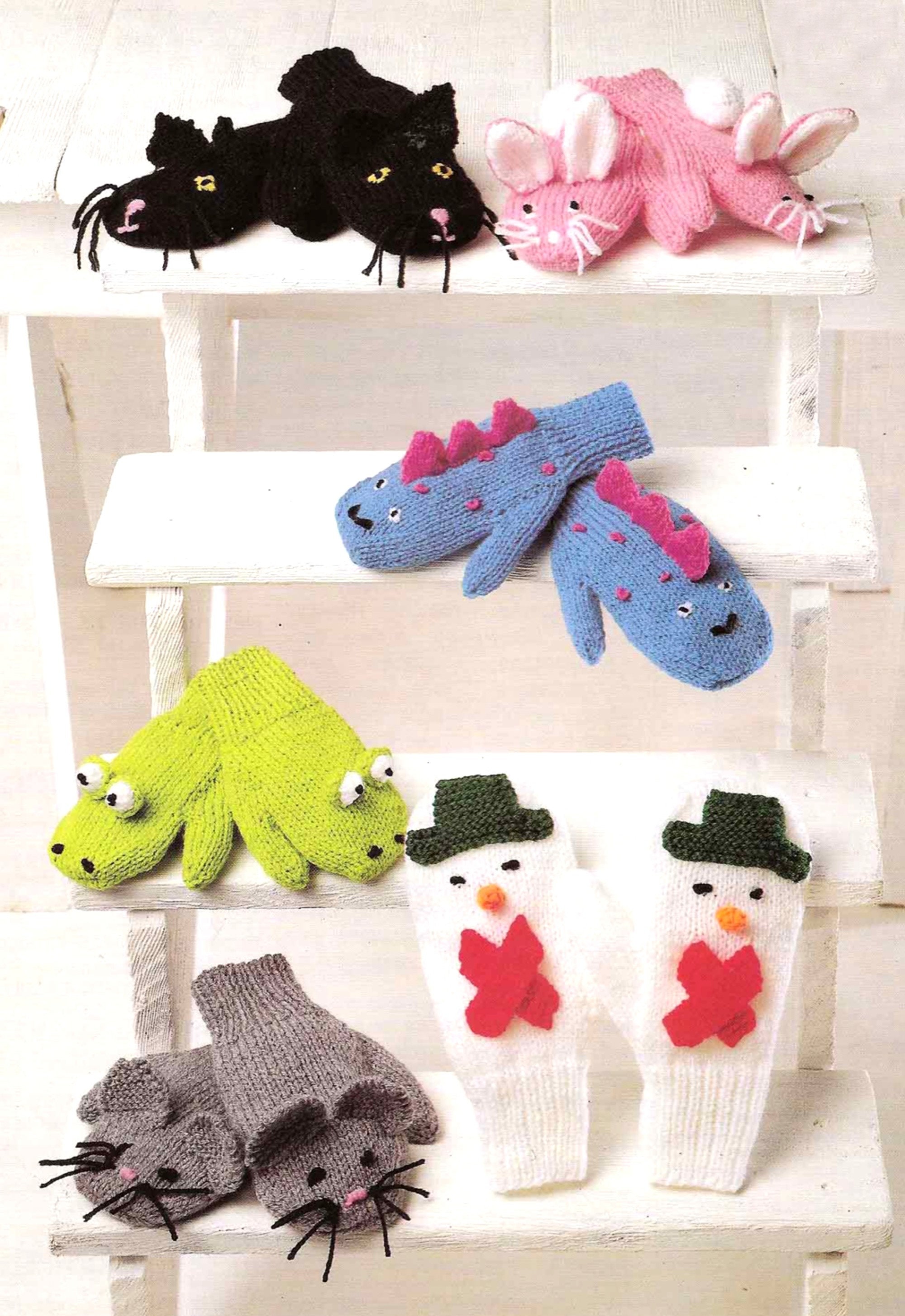 PDF Knitting Pattern 5060~novelty Mittens for Boy or Girl~dk~1-8