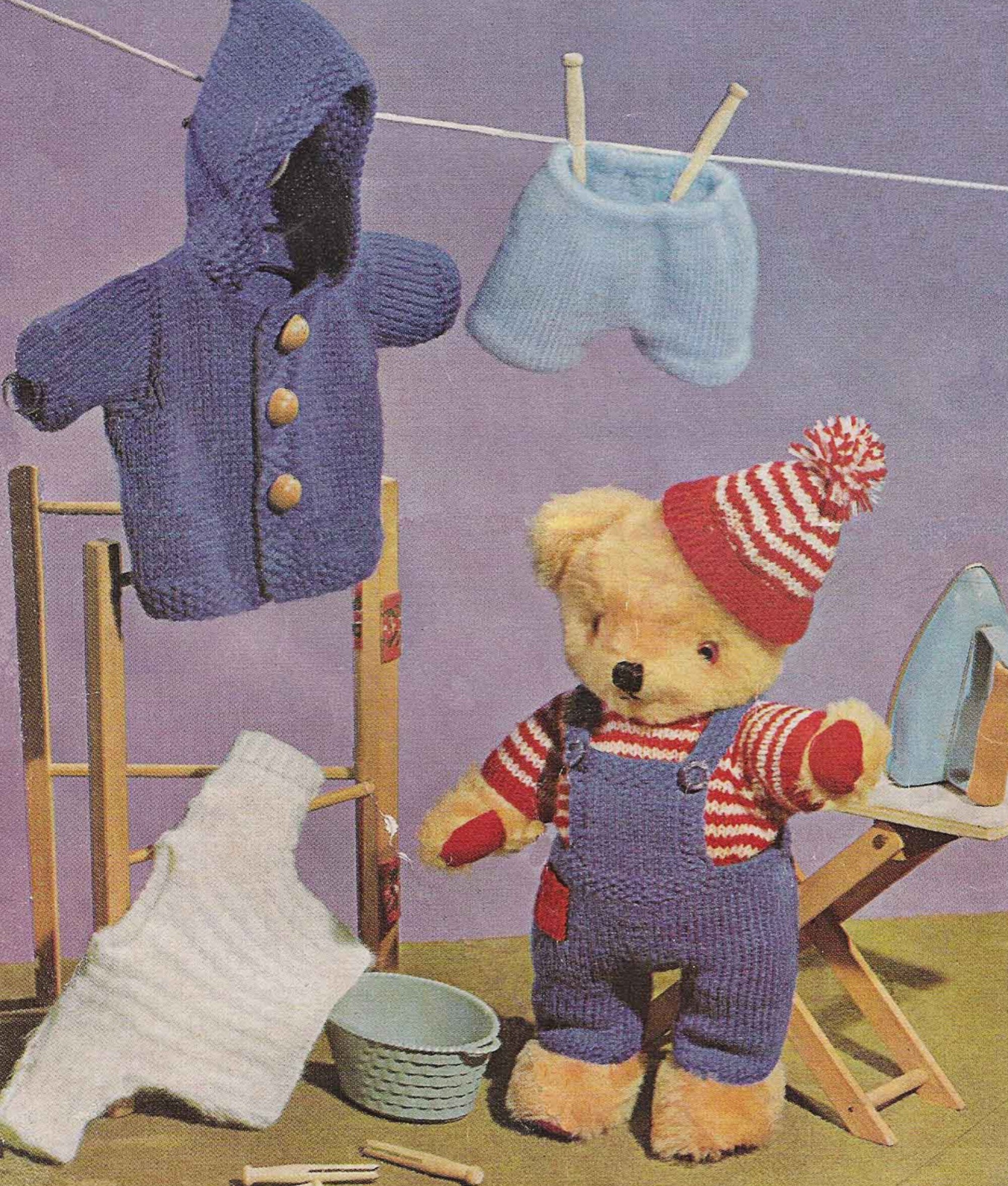 PDF Knitting Pattern~Teddy Bear Wardrobe~DK & 4ply~12 Teddies