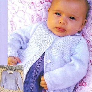 PDF Knitting Pattern 03305~Sweater and Cardigan~4ply~16-22&quot;