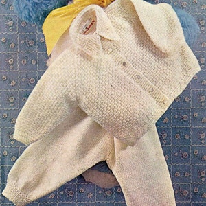 PDF Knitting Pattern 2164~Toddler&#39;s Jacket & Long Pants~DK~20-24&quot;