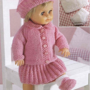 PDF Knitting Pattern 3119~Doll&#39;s Clothes~DK~12-22&quot; Dolls or Prem Baby