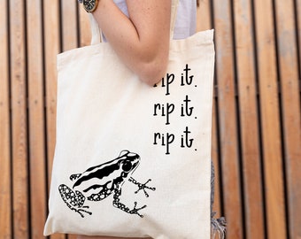 Rip It Frog Bag Knitting Bag Crochet Tote