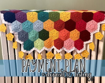 DEPOSIT Non Refundable Oh My Stars! Rainbow Baby Blanket Handmade Crochet Blanket