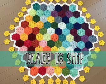 Oh My Stars! Rainbow Baby Blanket Handmade Crochet Blanket