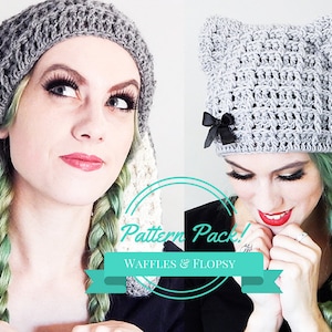 PATTERN PACK Crochet Bunny & Kitten Crochet Hat Patterns