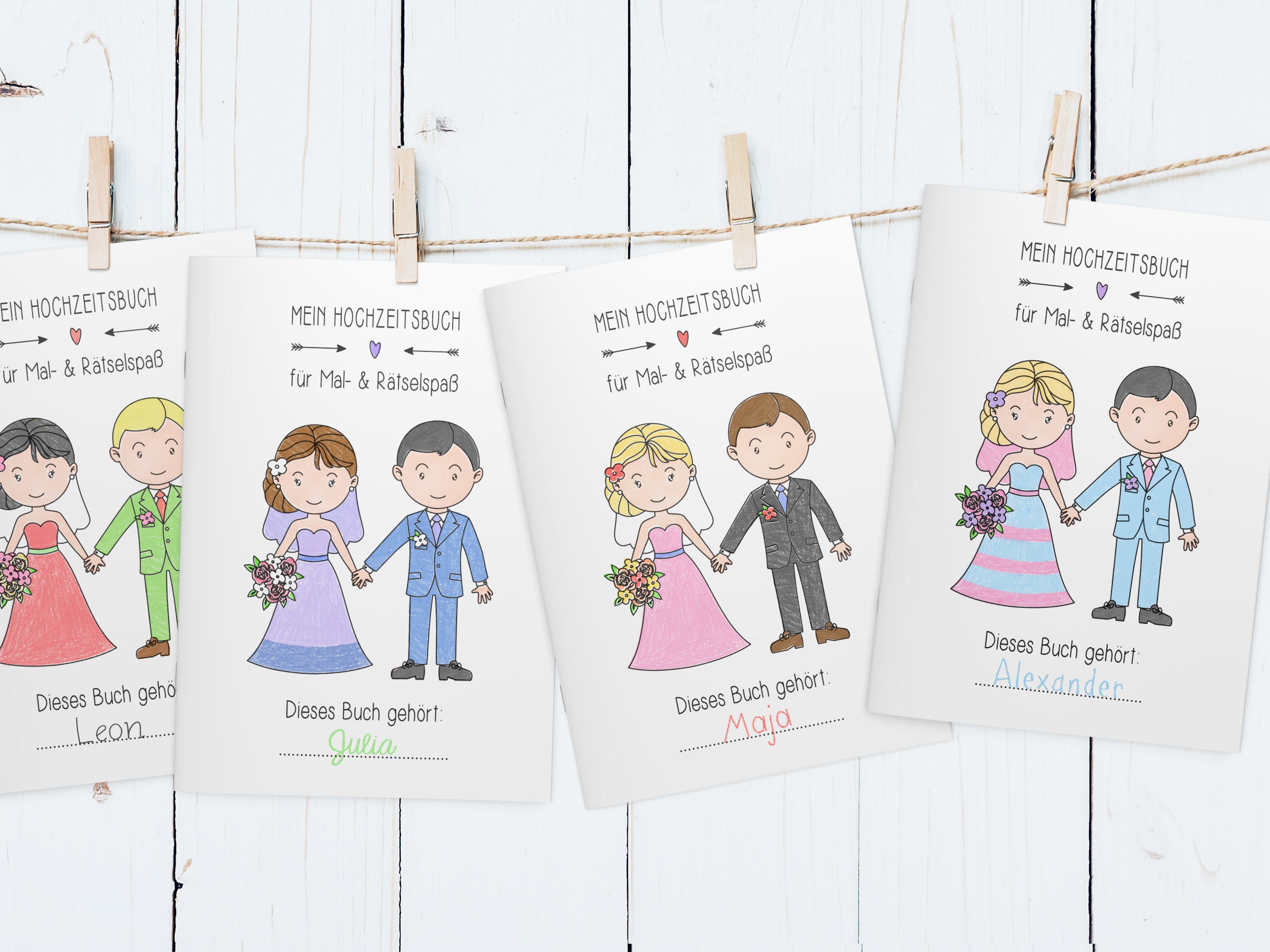 Coloring Books Wedding Favors for Children Set With Colored Pencils Wedding  Coloring Book Vintage Guest Book Coloring Book With Kraft Paper 