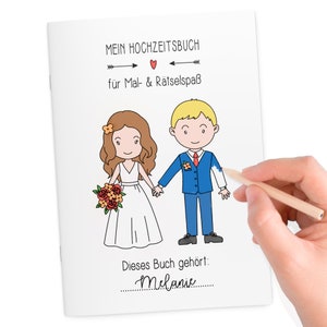 Malbücher Gastgeschenk Hochzeit für Kinder Set mit Buntstiften Hochzeitsmalbuch Alternative zu Gästebuch Malbuch Vintage Stifte Bild 2