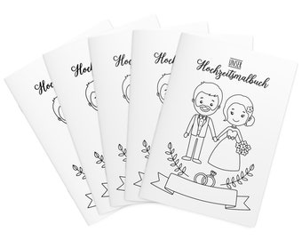 Malbücher Gastgeschenk Hochzeit für Kinder Set Beschäftigung - Hochzeitsmalbuch Vintage Alternative Gästebuch Boho Malbuch weiß rot