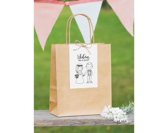 Children's bag for children for the wedding in a set - Guest gift miracle bag for wedding coloring book Coloring book and pens Colored pencils brown gift bag