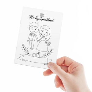 Malbücher Gastgeschenk Hochzeit für Kinder Set mit Buntstiften Hochzeitsmalbuch Vintage Alternative Gästebuch Boho Malbuch weiß rot Bild 7