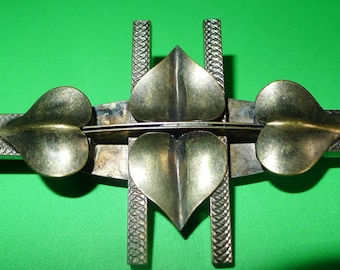 Unique vintage broche style moderniste brutaliste en laiton.
