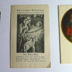 Lot of 3 antique Christmas  holy cards - 1929-39-49 in english