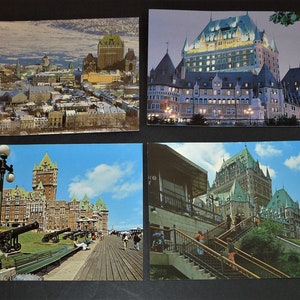 Set of 4 postcards of Château Frontenac and Old Quebec. - unposted
