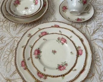 RARE Woods Ivory Ware, England, 8 piece place setting - circa 1930