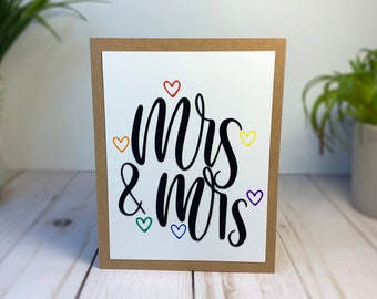 Mrs. & Mrs. Wedding Card - LGBTQ+ WLW Marriage Card