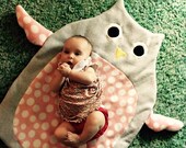 Owl baby play mat, nap mat, activity mat, tummy time, floor mat, playmat - unique, custom, handmade gift for babies, children, baby showers