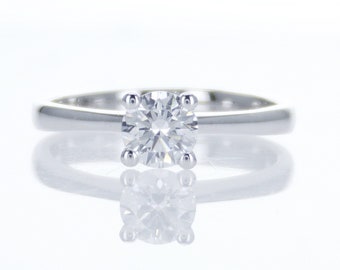 Round diamond engagement ring, 0.50ct solitaire diamond ring, round solitaire ring, gold ring, birthday ring, anniversary ring, wedding ring