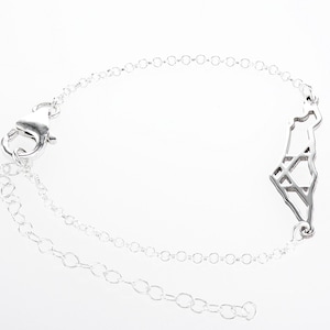 Bracelet carte d'Israël en argent sterling, breloque carte avec étoile de David, bijoux carte d'Israël, bijoux juifs, bijoux judaïques, bijoux du patrimoine,