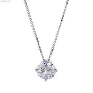 1 Carat Round Lab Created Diamond Pendant Necklace in 14K White Gold, ethical diamond, sparkling diamond pendant