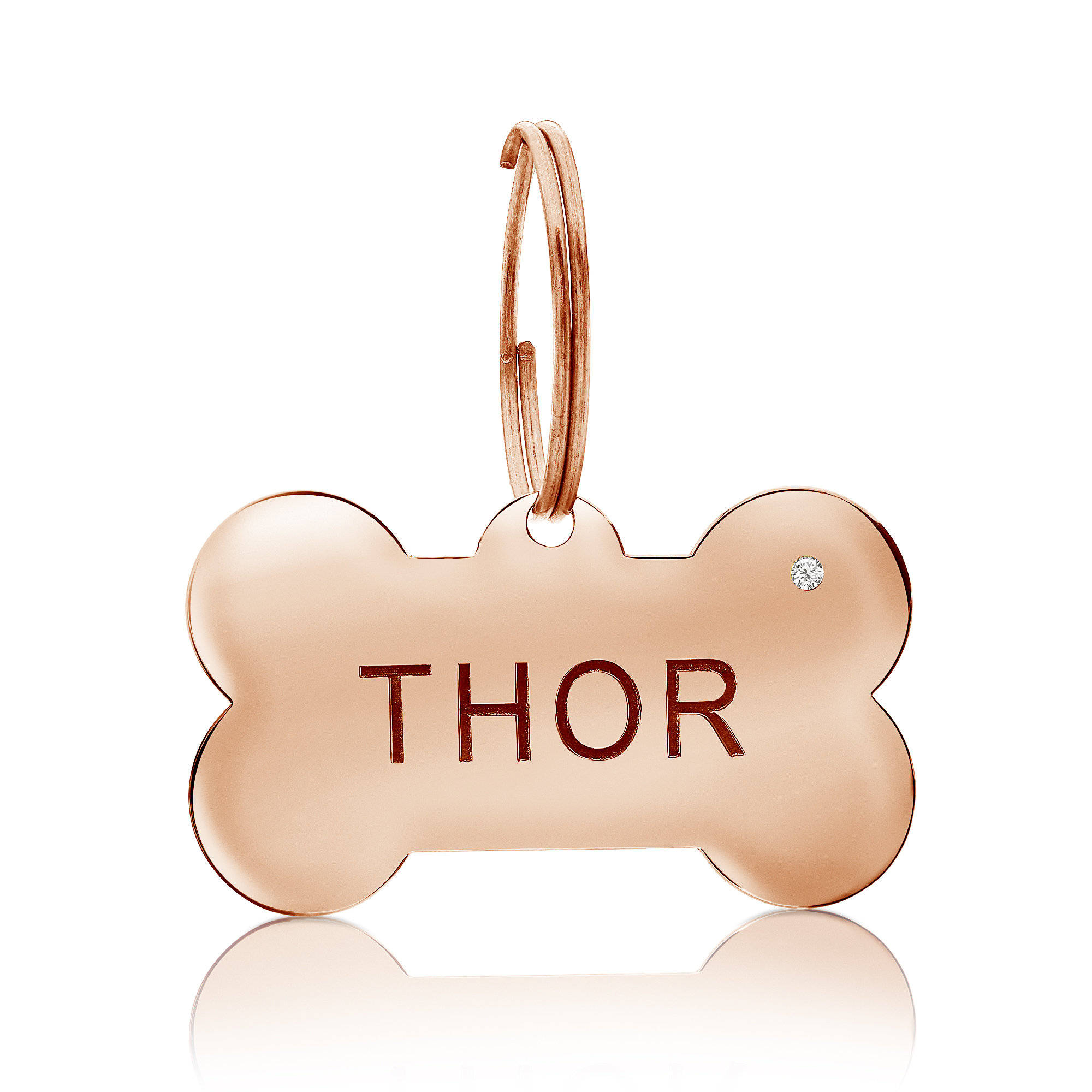 Personalized gold plated diamond dog tag gold plated dog tag Etsy