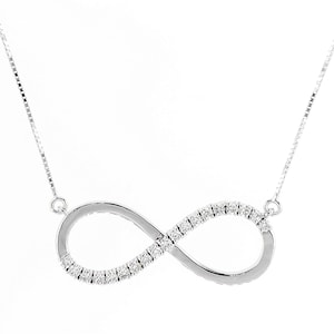 Unendlich Diamant Gold Anhänger Halskette, 14k Gold Unendlichkeit Diamant Anhänger Halskette, 14k Gold Halskette, Diamant Unendlichkeit Halskette