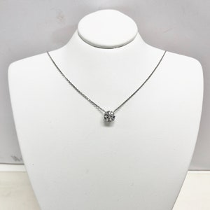 Solitaire Round Diamond Pendant Necklace, 1 ct F VS2, 14k white gold necklace, solitaire round diamond necklace, Diamond and gold necklace