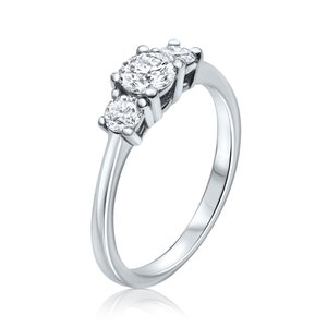 Three diamond ring, three stone diamond ring, 1 ct diamond ring, engagement ring, gold ring, 3 stone ring, anniversary ring, 3 diamond ring