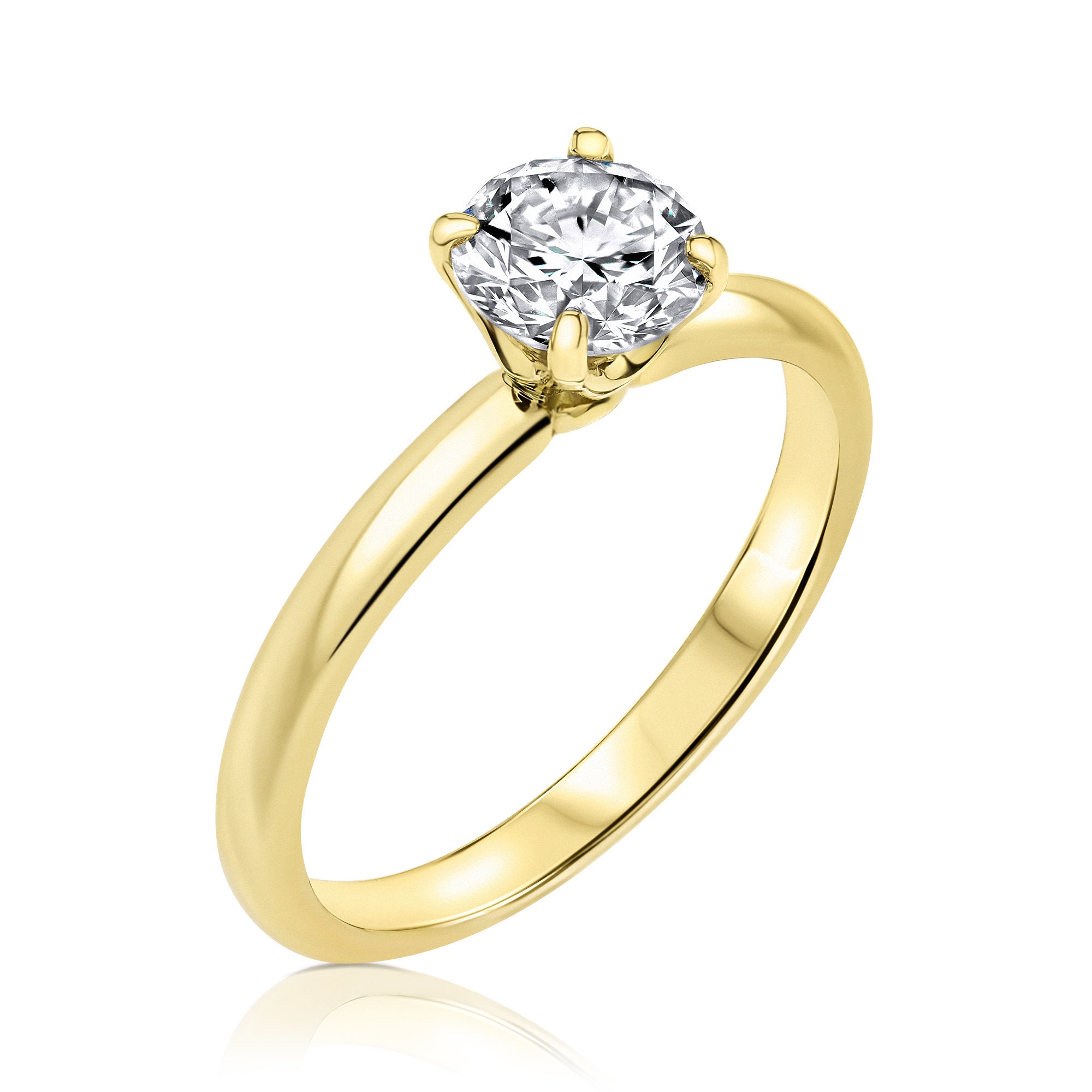 Solitär Diamant Verlobungsring, Runder Diamantring, GIA zertifiziert, Solitär Verlobungsring, 0.90 Karat, Geburtstagsring, Ehering