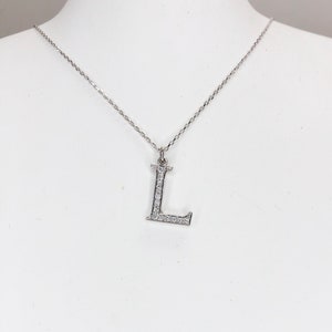 Diamond initial necklace, diamond letter necklace, initial name necklace, diamond necklace,personalized letter necklace,personalized initial