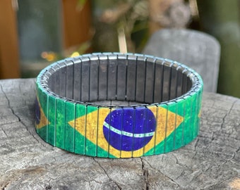 Brazil flag stretch bracelet