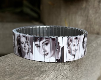 Classic Hollywood Actresses Bracelet – Stainless Steel Stretch Wrist Art