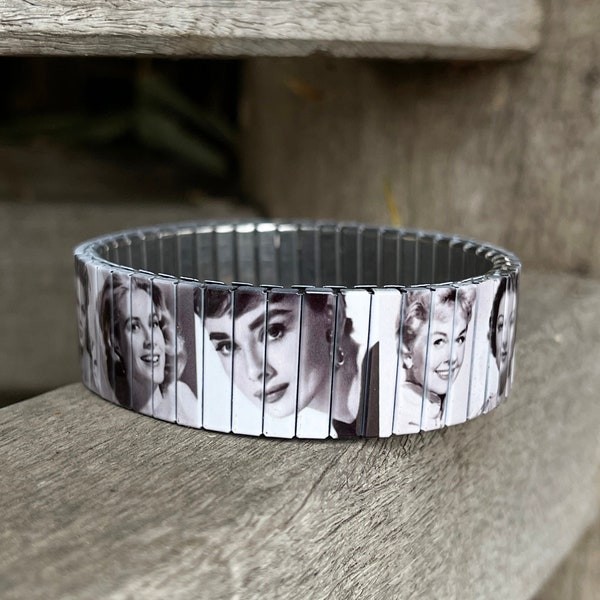 Stainless steel stretch bracelet, classic Hollywood actresses Wrist-Art