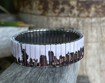 Edelstahl Stretch Armband, New York Skyline Wrist-Art