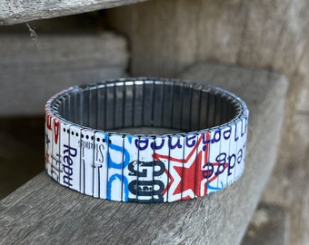 Stainless steel stretch bracelet, Pledge of Allegiance Wrist-Art