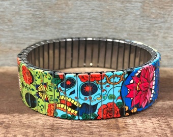 Tricolor Strech Bracelet Spooky Season Sugar Skulls